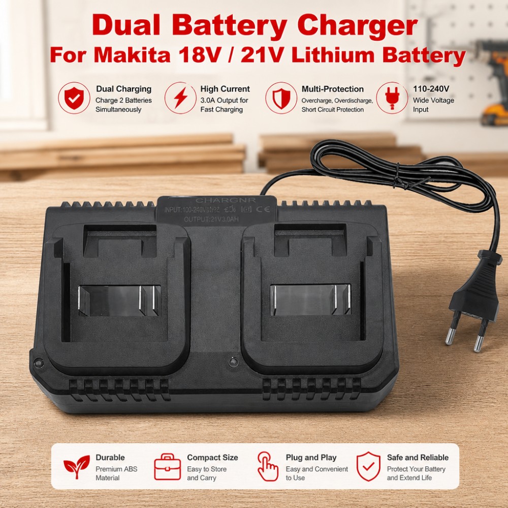 Dual Slot Charger 18V 21V Li-i - огляд і ціна Brushless Cordless Electric Drill 18V