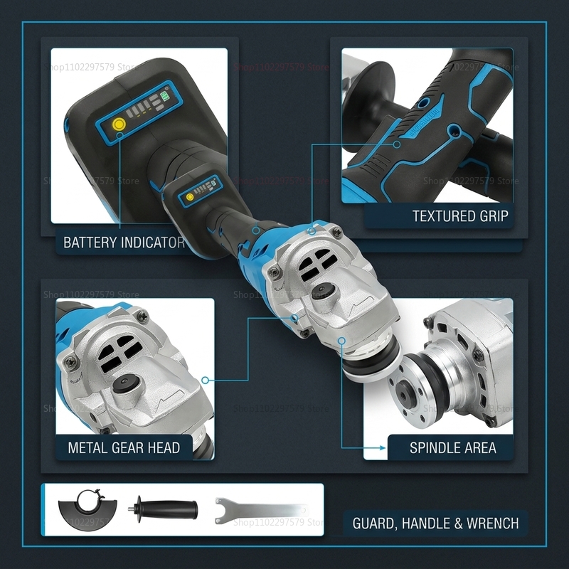 Cordless Brushless Angle Grind - огляд і ціна Brushless Angle Grinder Battery Powered